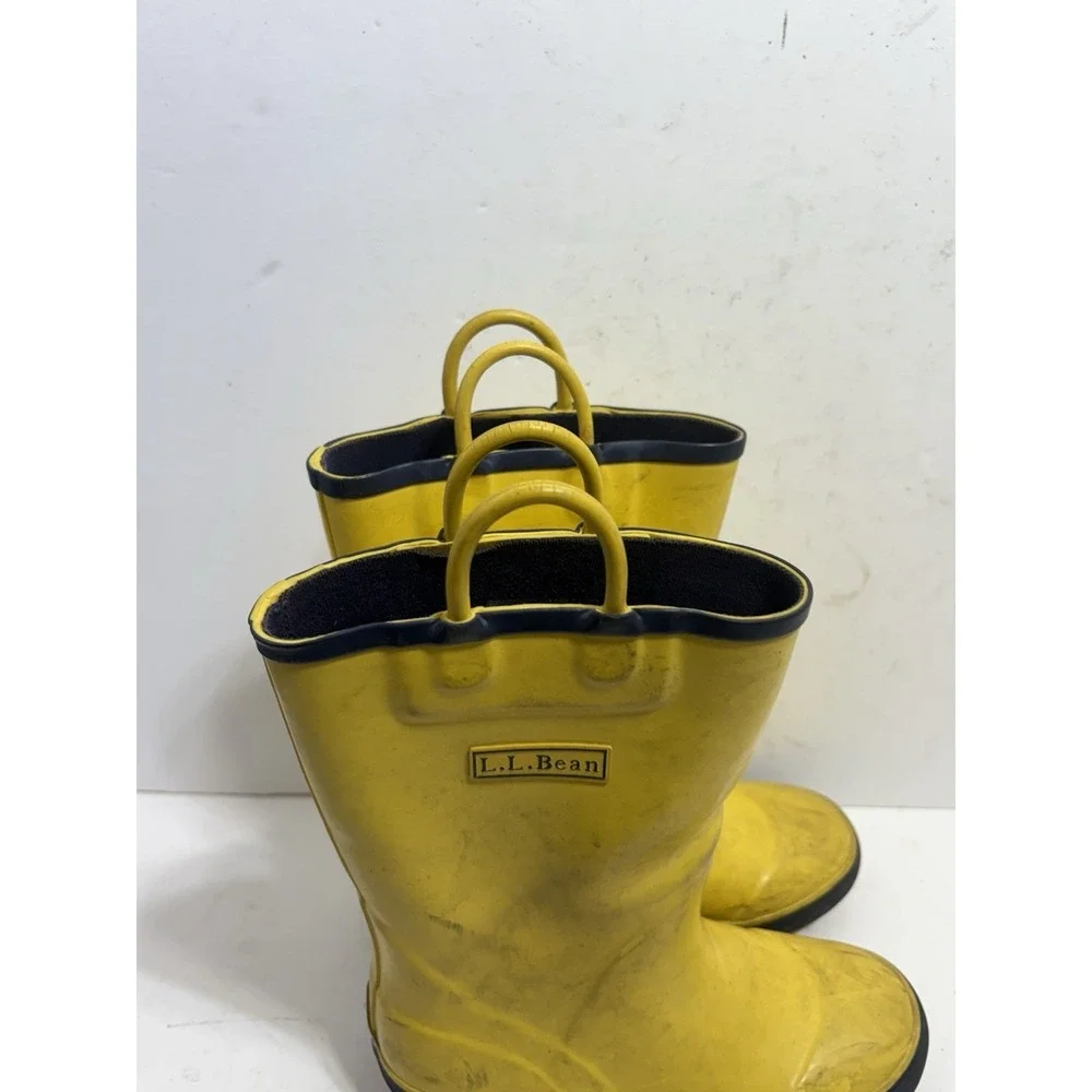 LL Bean Toddlers Puddle Stompers Yellow‎ Rain Boots Children's Size 1